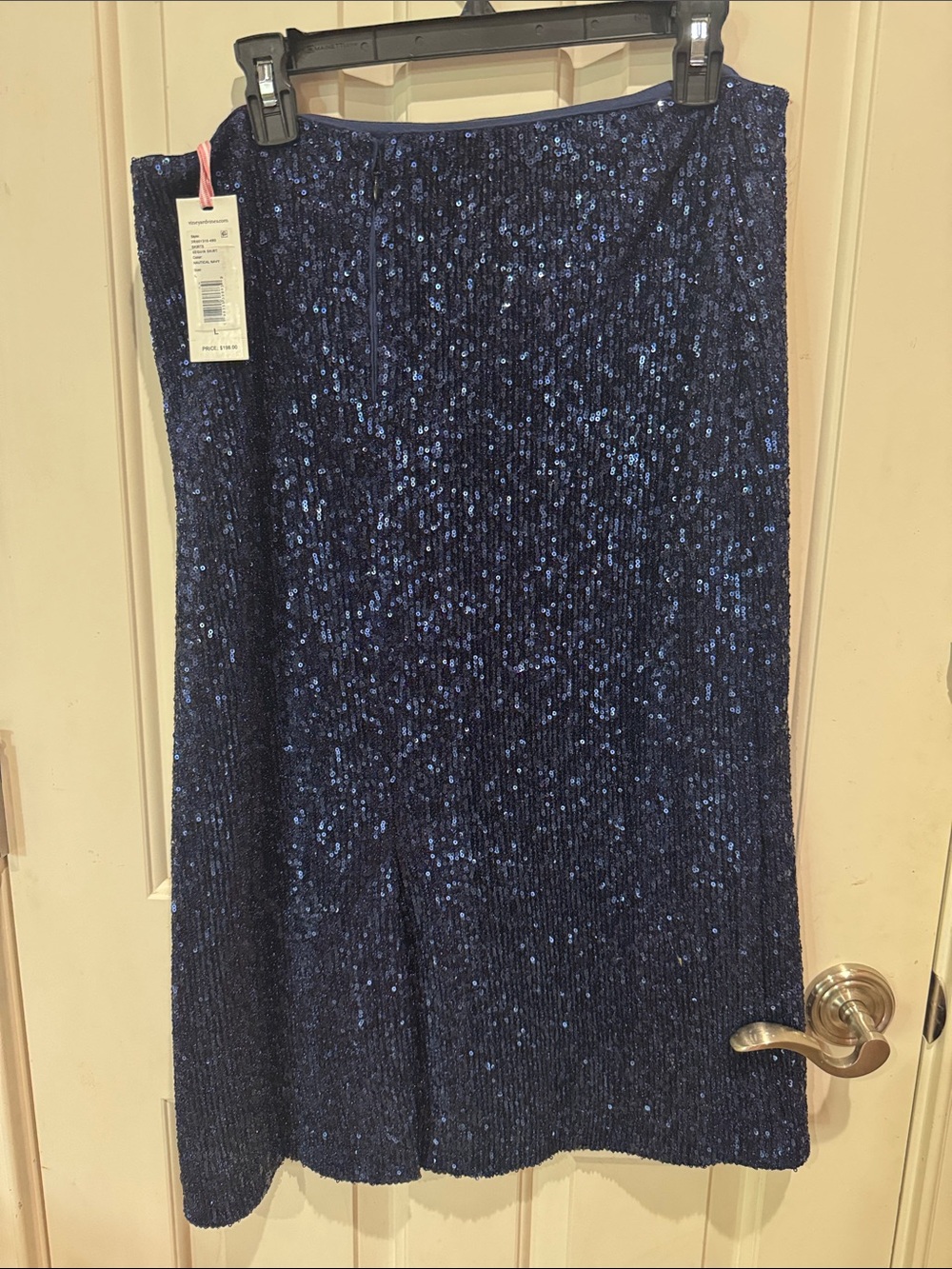 Vineyard Vines Navy Blue Sequin Midi Skirt